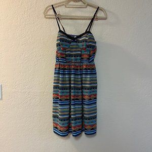Like New Xhilaration MultiColor Aztec Pattern Dress with Pockets - Medium